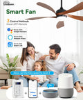 52 Inch Smart Ceiling Fan With Lights And Remote For Indoor And Outdoor Use, Alexa And Google Assistant Compatible shown with family