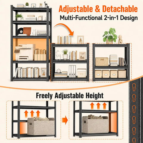 Big Time 3 Tier Metal Bookshelf With Adjustable Storage Shelves Built Rock Solid From Thick Cold Rolled Steel showcasing adjustable shelf heights.