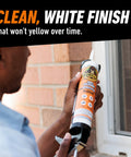 Gorilla 100% Silicone Sealant, white, 10 oz cartridge, all-purpose, side view