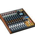 All In One 12-Track Digital Multitrack Studio Mixer With USB Audio Interface And DAW Control, angled top view