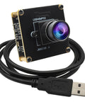 Dope 48MP USB Camera Module With Wide Angle Lens, 100 Degree FOV, 1/2 Inch IMX586 Sensor, shown with USB connection cable