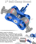 Two Hole 1 Inch Aluminum Underwater Camera Clamp Ball Mount Set for Dive Light Arms and Camera Trays Saltwater Resistant Bracket