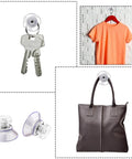 12 Pack Mini Suction Cups 1 Inch Clear PVC With M5 Screw Thread Hella Strong Non Slip Mounts used for hanging keys and bags.