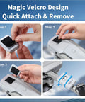 FAA Compliant Remote ID Module With Buzzer And Strobe For Drones GPS Tracking 4 Hour Battery Life installation steps with Velcro.