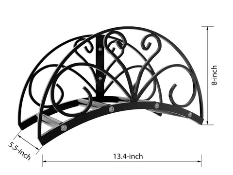 Heavy Duty Metal Hose Holder Wall Mount For Outdoor Yard Solid Iron Garden Hose Reel Organizer dimensions view