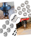 12 Piece Router Bit Bearing Set With Top Mounted Ball Bearings Guide Screws And Wrench for woodworking router bits repair
