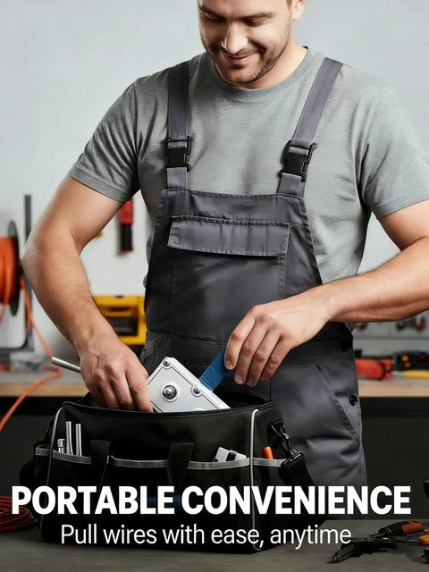 Hella Pro Max Electrician Wire Puller Tugger Automatic Brushless Wireless Cable Feeder and Grip Tool for Hard Core Jobs in tool bag