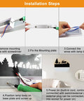 Installation steps for Forest Deer Cartoon Wall Sconce LED Light with wiring and mounting procedures.