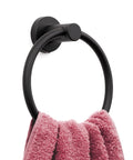 Matte Black Towel Ring And Wall Mounted Hand Towel Holder For Bathroom And Kitchen SUS304 Stainless Steel Durable Finish