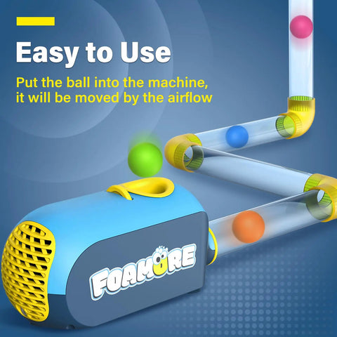 Air Aerodynamics STEM Toy For Kids 3 Plus Hands On STEM Kits with colorful foam balls in a modular tube and airflow machine.