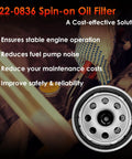 Oil Filter Replacement For RV QG 5500 7000 Series Spin On Replaces 01220836 B7238 PH2875 PH10027 with benefits listed