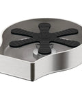 Straight Fire Stainless Steel Glass Rinser Built To Slide Right Into Your Kitchen Sink Dispenser Opening, sleek design with black rubber grip.