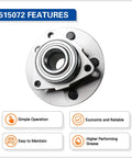 Top view of Front Wheel Hub And Bearing Assembly For 2002 To 2008 Dodge Ram 1500 With 5 Lugs Non ABS High Quality Replacement