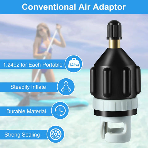 2 Pack Inflatable Boat And Paddleboard Pump Adapter Set Premium Brass And PA66 Construction shown with durability highlights