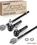 Four Piece Front Inner And Outer Tie Rod End Kit For Dodge Charger Challenger And Chrysler 300 RWD 2011 To 2020 V8 With Competition Suspension Durable Steel For Precise Steering And Easy Install, four black tie rod ends and box