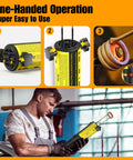 Yellow handheld induction heater 1200W for bolt removal with six coils, shown in a workshop.
