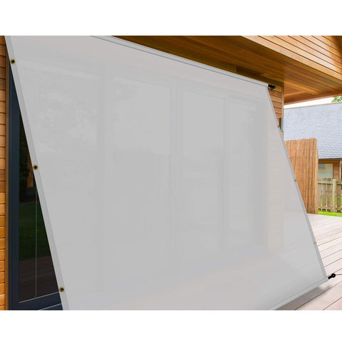 12x12 Ft Outdoor Shade Canopy Cover Waterproof UV Blocking With Grommets And Weighted Rods Breathable Heavy Duty Polyester Sun Shade