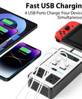 Car Power Inverter DC 12V To 110V AC Converter With Dual AC Outlets And 65 Watt USB C Fast Charger Plug Into Lighter Socket Keep Your Setup Juiced Up Seamless On Every Journey with smartphones charging.