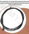Remote Drain Plug Control Cable For Livewells And Baitwells, 8 Foot Marine Ballast System Cable in coiled position on white background