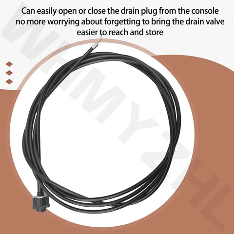 Remote Drain Plug Control Cable For Livewells And Baitwells, 8 Foot Marine Ballast System Cable in coiled position on white background