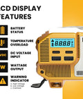 LCD display features of Heavy Duty 1100 Watt Car Power Inverter Converts 12 Volt Dc To 110 Volt Ac with warning indicators.