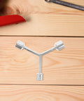 Heavy Duty Y Shape Three Prong Socket Wrench For Pool Table Rail Fix and Felt Cloth Swap on wooden surface