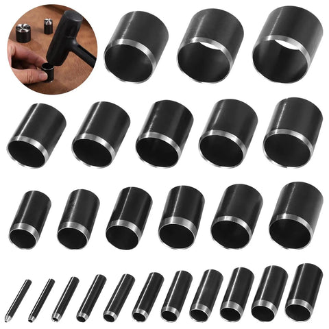 25 Piece Leather Circle Cutter Tool Set With 0.04 to 0.98 Inch Round Hole Dies For Fabric And Clay Includes Storage Box