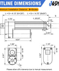 Diagram of 12V High Speed Linear Actuator With 8 Inch Stroke And 66 Lb Load, showing dimensions and installation measurements.
