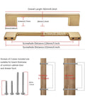 Dimensions and screws of Classic 10 Pack Cabinet Pull Handles for Kitchen and Bedroom Cabinets in Champagne Bronze Finish.