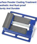 Built Like A Tank 4 Inch Drill Press Vise With Slotted Cast Iron Base And Precision Steel Jaw Plates for steady workpiece holding.