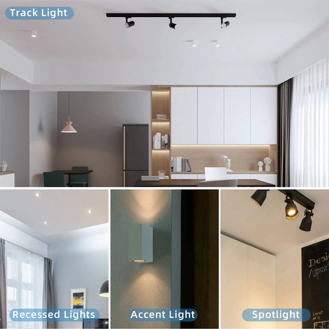 GU10 LED Light Bulbs 7W Warm White 3000K 650 Lumens in track, recessed, accent, and spotlight indoor settings