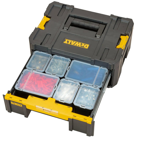 Sturdy T Stak III Deep Drawer Tool Storage Box With Drawer Built Tough As Nails For Impact Drivers Yellow And Black Construction Case Nine Point Five Liter Deep Drawer Storage Heavy Duty Organizer For Extreme Conditions