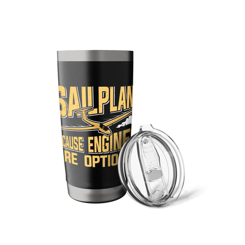 "Soaring Sailplane Pilot Glider Enthusiast Stainless Steel Insulated Tumbler For Aviation Fans Gift Idea Keeps Coffee Hot Or Cold All Day"