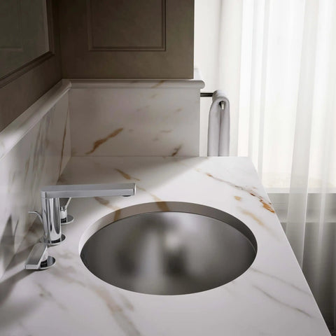 Bachata Stainless Steel 20 Inch Oval Lavatory Sink With Overflow Drop In Or Undermount Design Satin Finish Slick Curved Basin