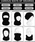 Two Pack Winter Distressed Balaclava Knit Ski Mask For Women And Men Full Face Coverage Three In One Wearable Balaclava Scarf