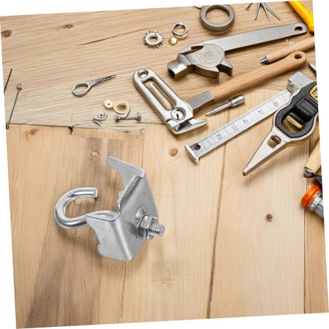 Rock Solid Heavy Duty Girder Clamp Hooks With Pipe Support Brackets For Warehouse Shelving And Garage Storage Racks Boss Grade Universal Metal Hardware Set