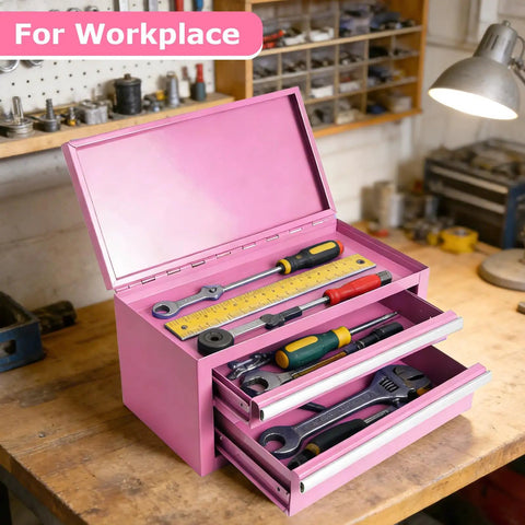 Compact Pink Steel Toolbox With Lickety Smooth Drawers For Hella Quick Hardware Sorting This Durable Portable Metal Chest Keeps All Your Nuts Bolts And Wrenches Totally Organized No Sweat Ever