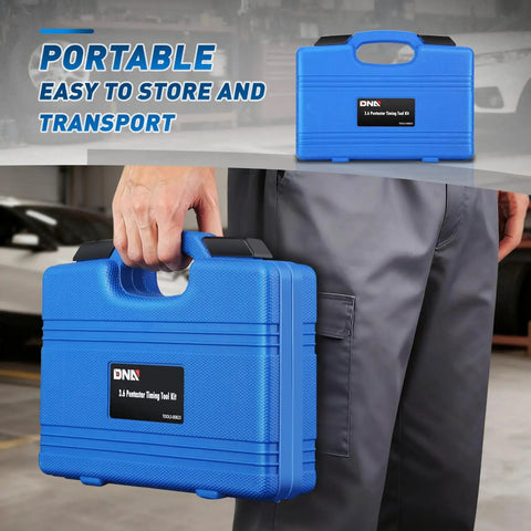 3.6L Pentastar Timing Tool Kit Fits Chrysler Jeep Ram Dodge 2011 To 2019 Grand Cherokee Wrangler and more, portable blue case