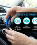 Person installing Plug In Gas Saver For Cars And Trucks Set Of Three That Boosts Gasoline And Diesel Efficiency Instantly into 12V socket