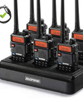 Six Pack GT5R Ham Radios Handheld Dual Band Two Way Radios FCC Compliant With Long Range Performance on six-way charger