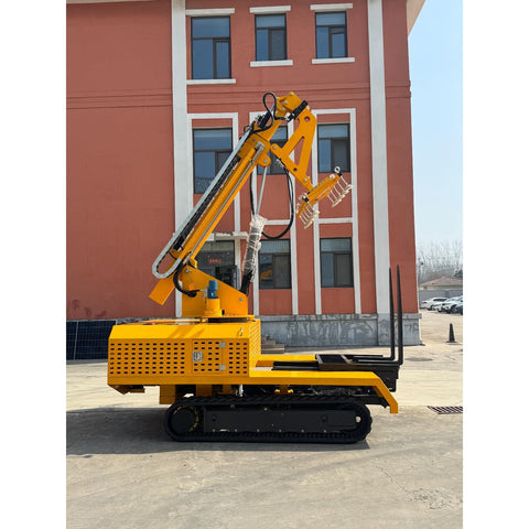 Heavy Duty 1000Kg Glass Suction Lifter With Adjustable Hydraulic Vacuum Cart pictured side view, showcasing hydraulic arm and tracks.