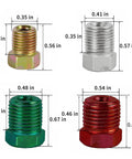 Heavy Duty 3/16 Inch Stainless Steel Brake Line Kit, 25 Foot Tubing Roll With 16 Fittings dimensions shown in various colors