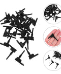 Thirty Piece Black Silicone Cooling Fan Mounting Screws For Pc Computer Case Dead Quiet Vibration Dampening Rubber Sleeves shown stacked.