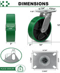 10X3 Inch Super Heavy Duty Casters Set Build Like A Tank With Tough As Nails Polyurethane Wheels detailed dimensions and weights.