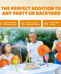 Kids at a party holding Pack Of 12 Inflatable 16 Inch Basketball Beach Balls For Pool Or Beach Fun, ideal for sports themed decor