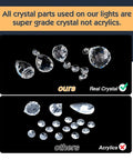 Comparison of real crystal vs acrylics for Two Light Sleek Crystal Mini Ceiling Light Fixture Modern Semi Flush Mount Closet Chandelier Ceiling Lamp