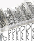 Heavy Duty R Type Spring Cotter Pins Set In Steel Wave Shape Split Clamps For Car Fasteners 300 Pieces In 3 Boxes M1.2 M0.5 M0.8 M2 Sizes Easy Install And Quick Fix, steel