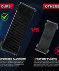 Comparison of aluminum Low Pressure Drop Transmission Oil Cooler Kit For Heavy Duty Trucks Up To 40K GVW and plastic cooler