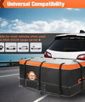 Hitch Cargo Carrier Soft Shell Bag Waterproof 20 Cubic Feet Storage Bag attached to SUV trailer hitch for travel