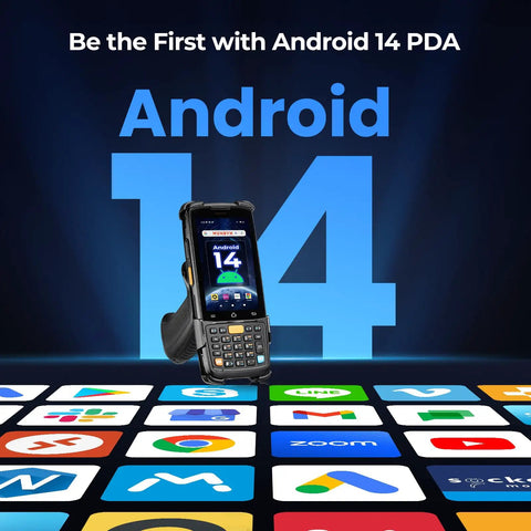 Android 14 Barcode Scanner With Pistol Grip A Real Warehouse Beast Honeywell HS7 QR displayed on app background